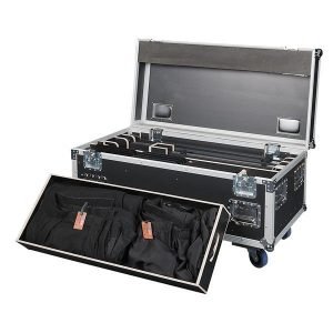 Pipe & Drape FOH set zwart Regieafrokking 120cm hoog.